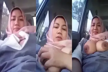 Tante Jilbab Toket Gede Naik Mobil Goyang WOT Basah